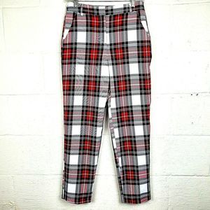 NWT ASOS Ankle Plaid High Waist Trouser Pants